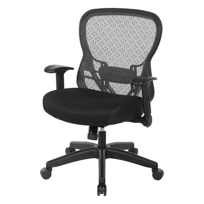 Start2Finish Deluxe R2 SpaceGrid Back Chair showing ergonomic design with adjustable armrests and mesh back support.