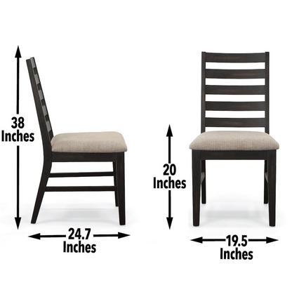 Set of two Harington side chairs by Start2Finish featuring wooden frames and upholstered seats in a modern design.