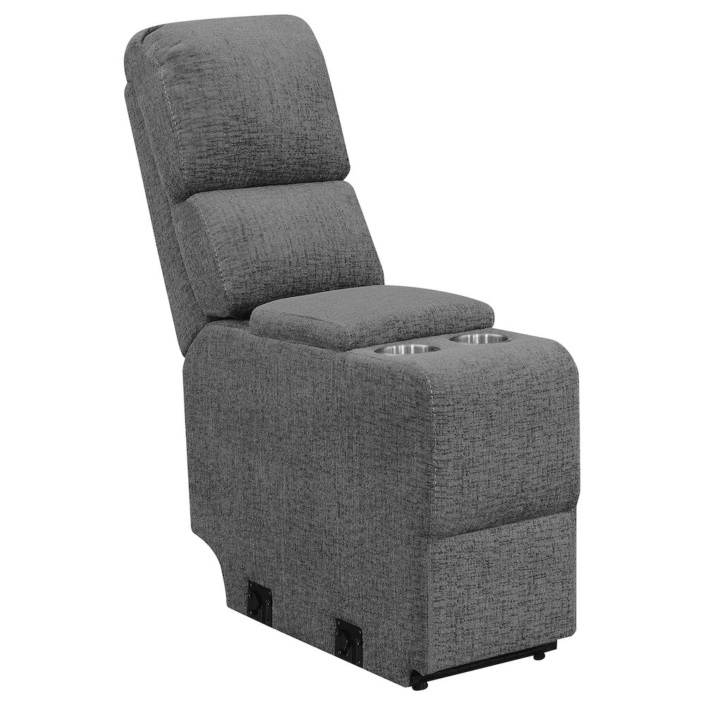 Start2Finish Bahrain 5-piece charcoal upholstered home theater seating set with plush cushions and modern design.