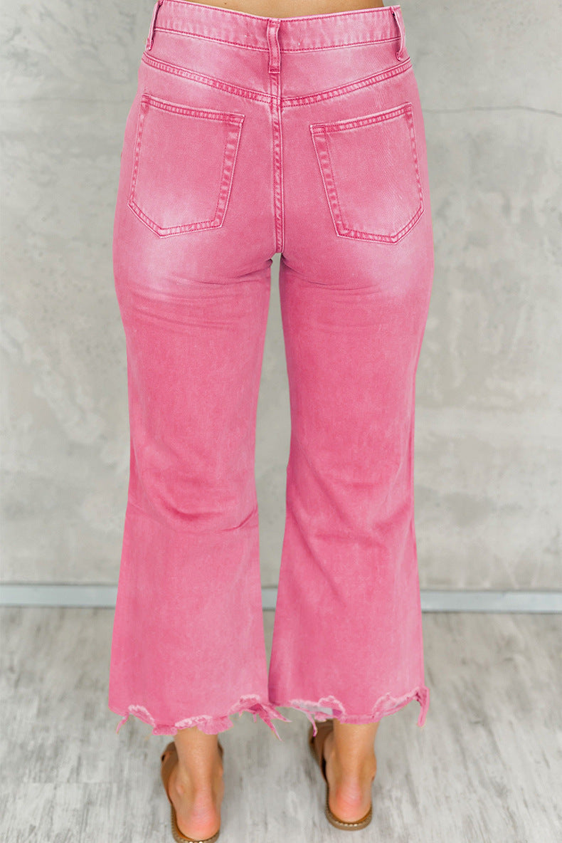 UrbanEdge™ Women's Jeans – High-Waist, Vintage-Ripped Style