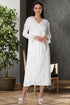 Burgundy Artemis Shopymommy 5522 Guipure double-breasted maternity and nursing nightgown with delicate lace details.