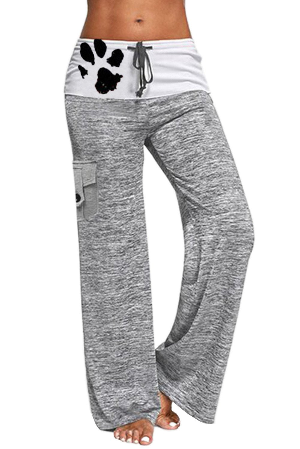 Drawstring Pockets Stretch Wide Leg Yoga Pant