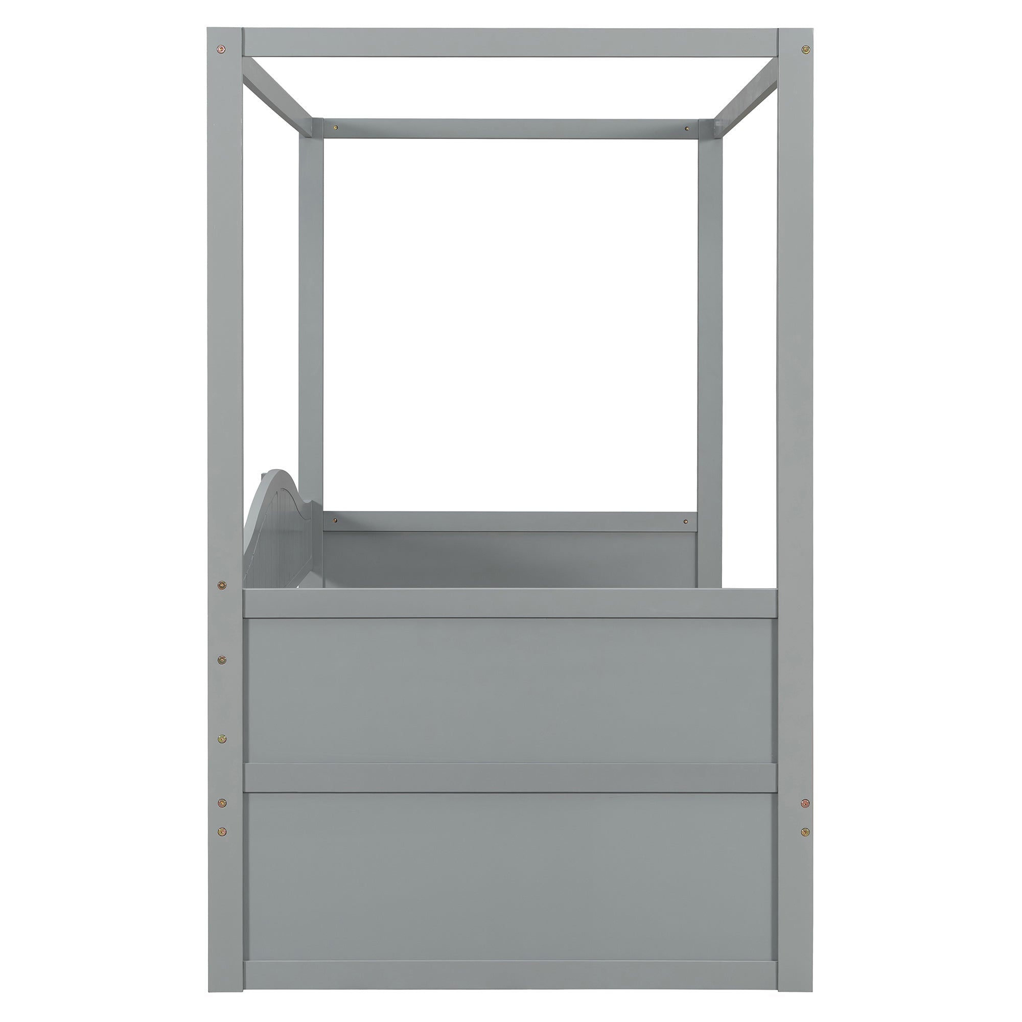 Twin Size Canopy Day Bed with 2 Drawers, Canopy Bed Frame for Bedroom