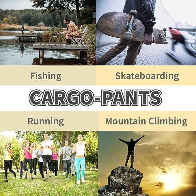 Men's Casual Joggers Pants Sweatpants Cargo Combat Loose Sport Workout