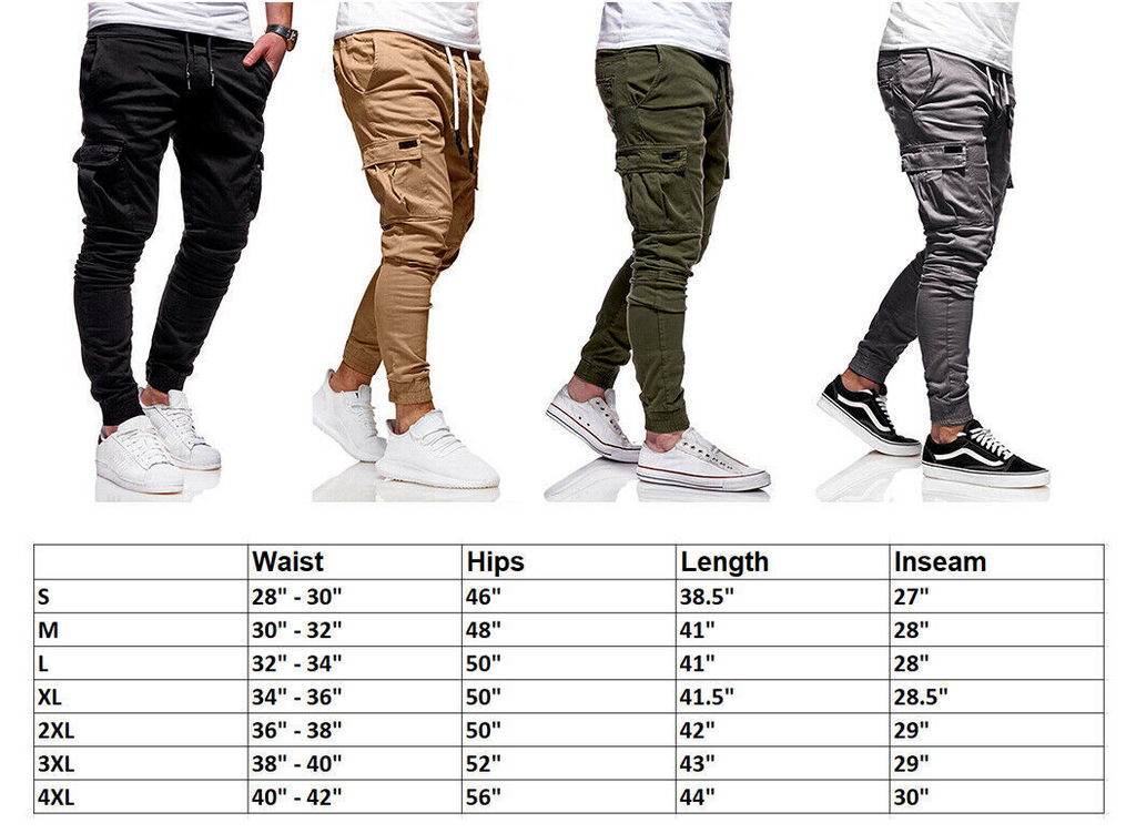 Men's Casual Joggers Pants Sweatpants Cargo Combat Loose Sport Workout