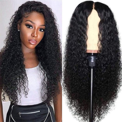 Puce Gaia Brazilian human hair front wig for women with long curly, wavy lace-front hairstyle, showcasing natural texture and volume.
