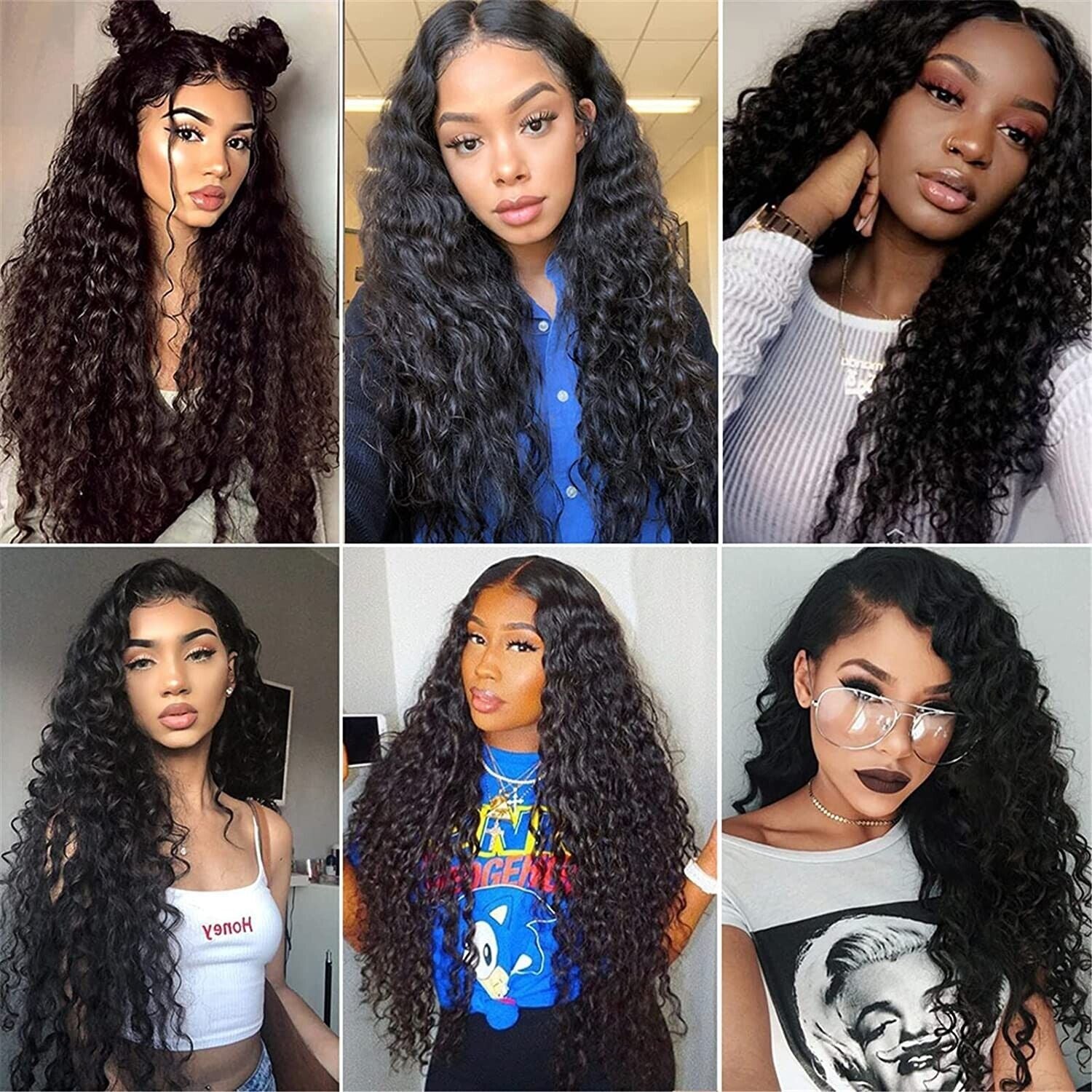 Long Brazilian curly lace front wig for women with wavy hair, by Puce Gaia, showcasing natural human hair and intricate lace detailing.
