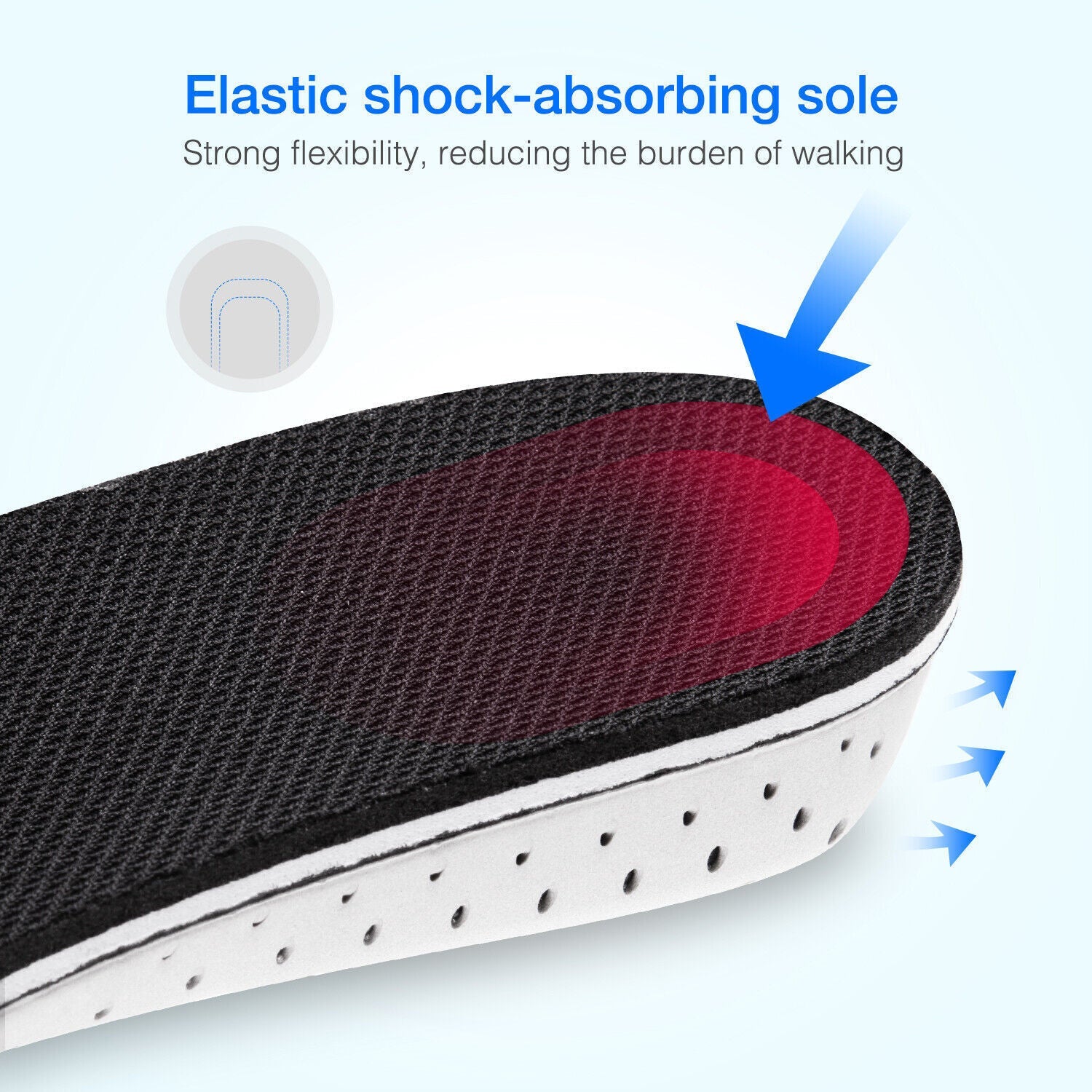 Men Women Invisible Height Increase Insoles Heel Lift Taller Shoe