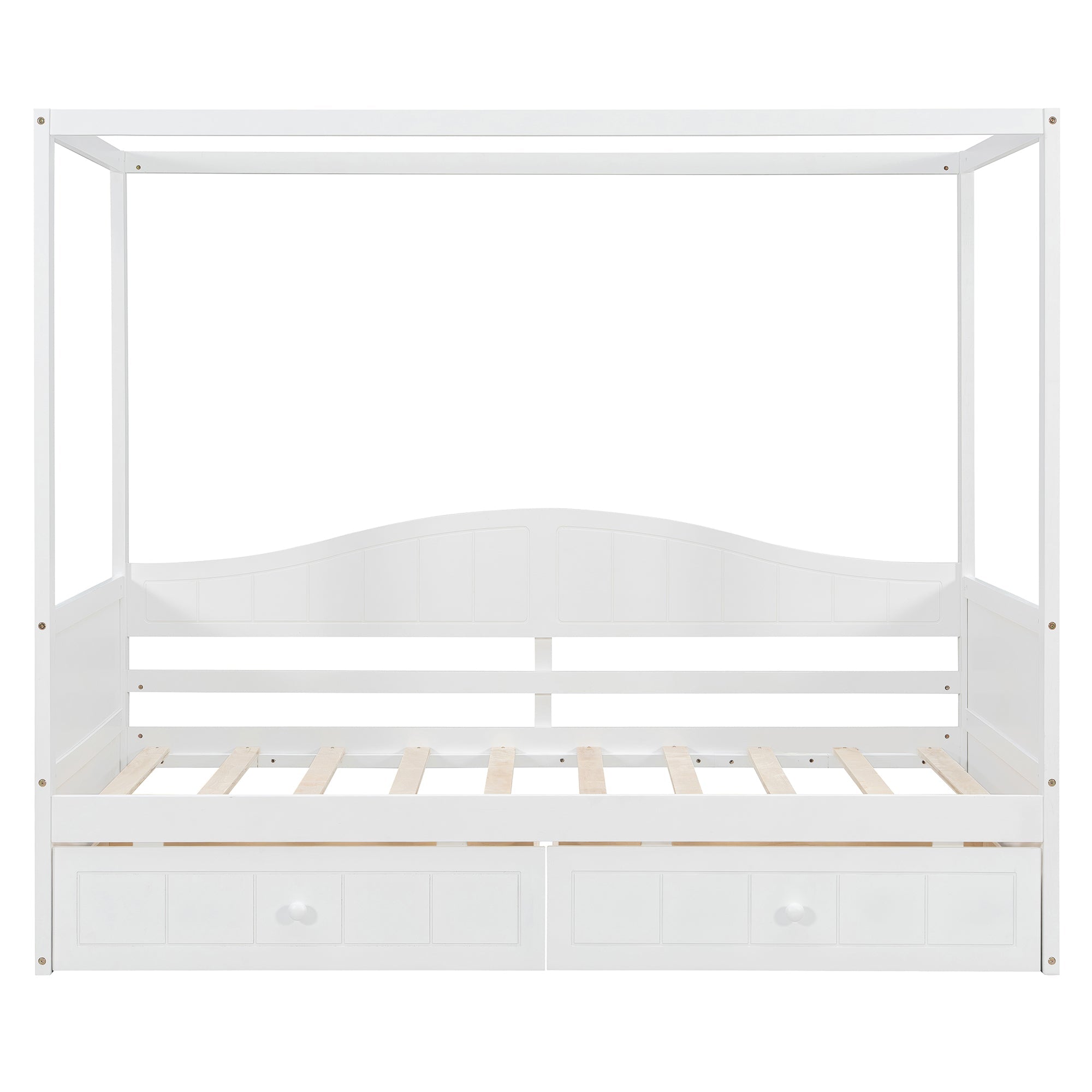 Twin Size Canopy Day Bed with 2 Drawers, Canopy Bed Frame for Bedroom