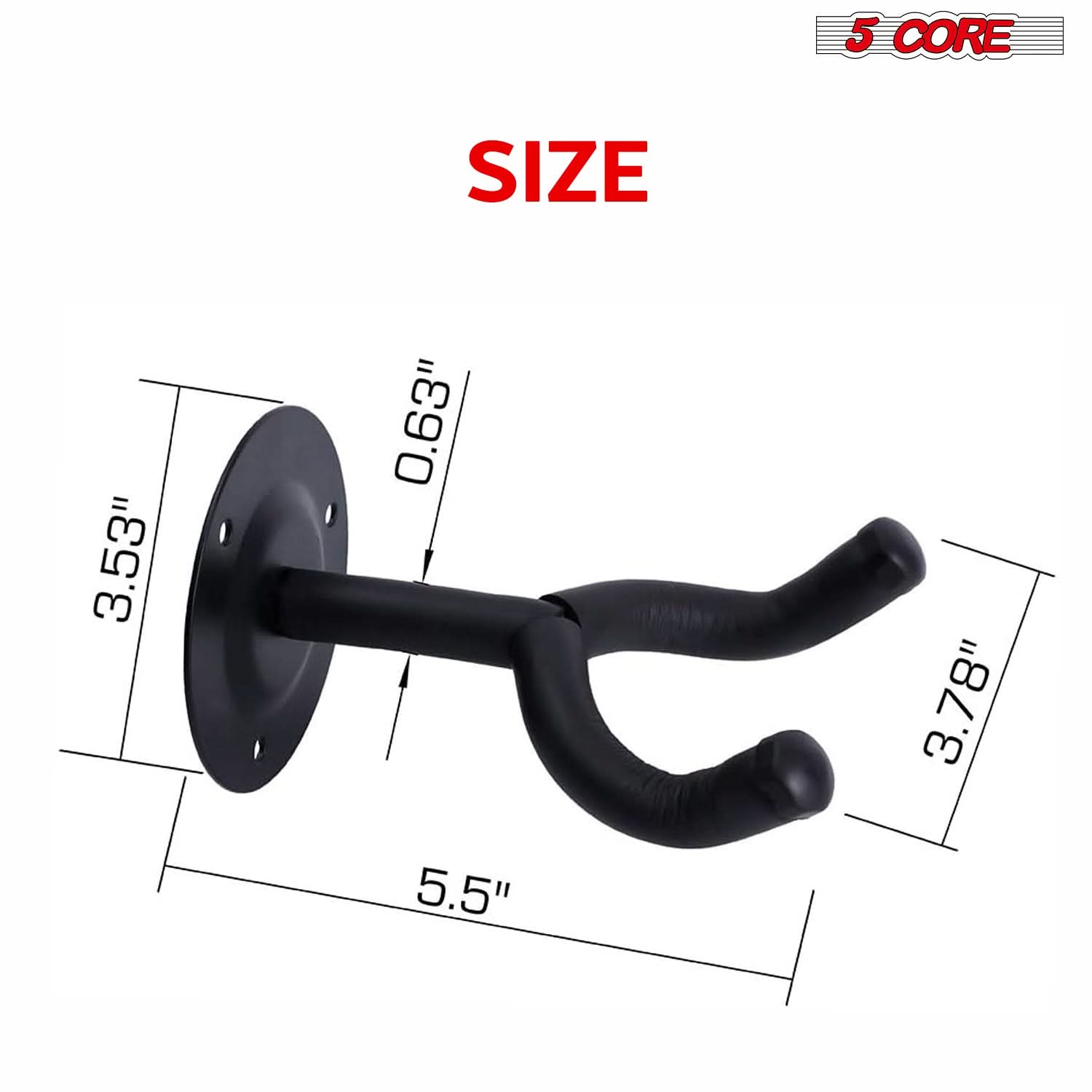 5 Core Guitar Wall Mount Hanger Display Guitar Wall Holder Hook w
