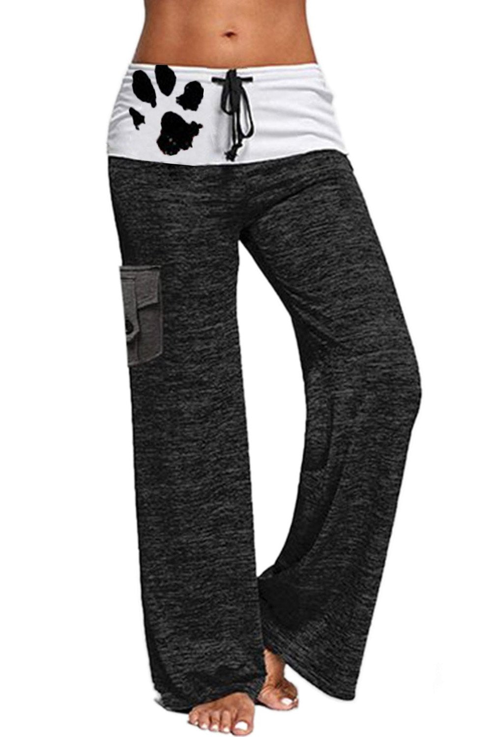 Drawstring Pockets Stretch Wide Leg Yoga Pant