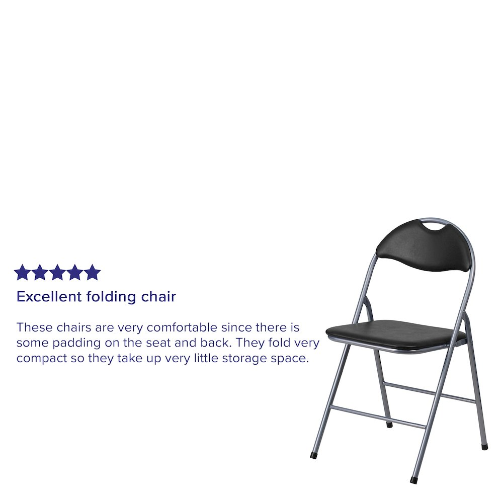 Set of 2 padded metal folding chairs by Start2Finish, featuring cushioned seats and sturdy foldable metal frames.