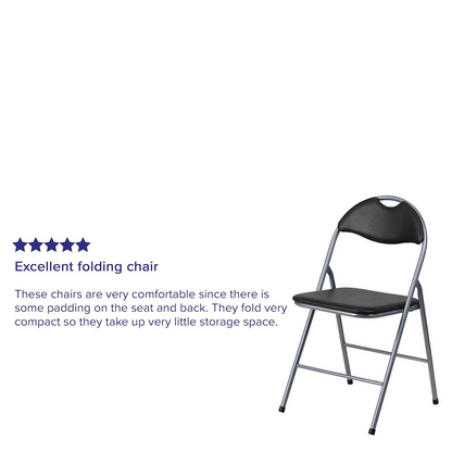 Set of 2 padded metal folding chairs by Start2Finish, featuring cushioned seats and sturdy foldable metal frames.