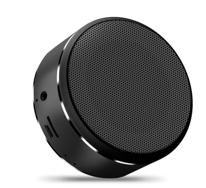 Maroon Asteria portable Bluetooth mini speaker with built-in battery, compact design, and control buttons visible on the device.