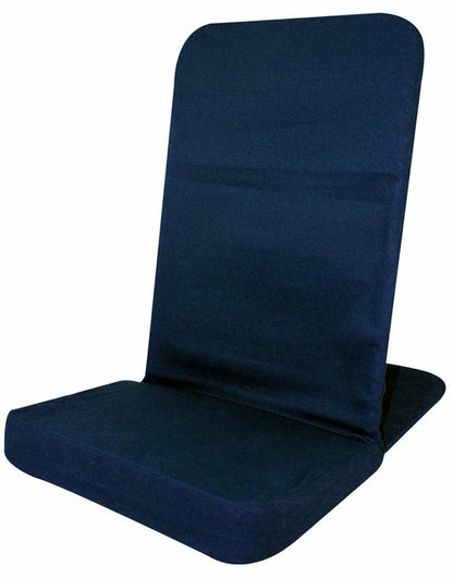 Alabaster OMSutra Folding Meditation Chair with padded seat and armrests, portable for comfortable outdoor meditation sessions.