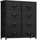 Black Dresser With 8 Drawers Tall Storage Chest For Bedroom