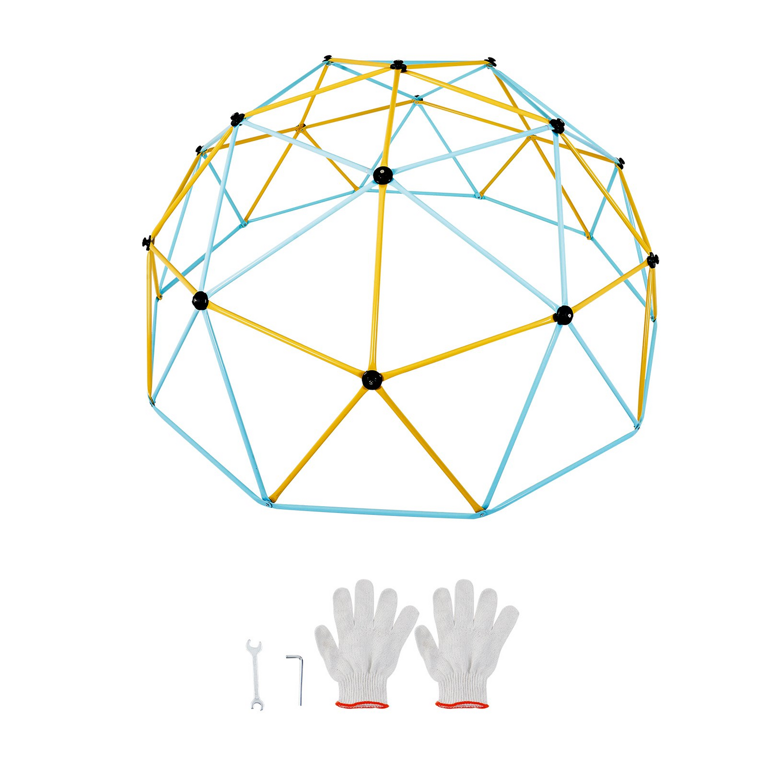 Start2Finish VEVOR 12FT climbing dome for kids, outdoor jungle gym with climbing grips, supports 750 lbs, easy to assemble.