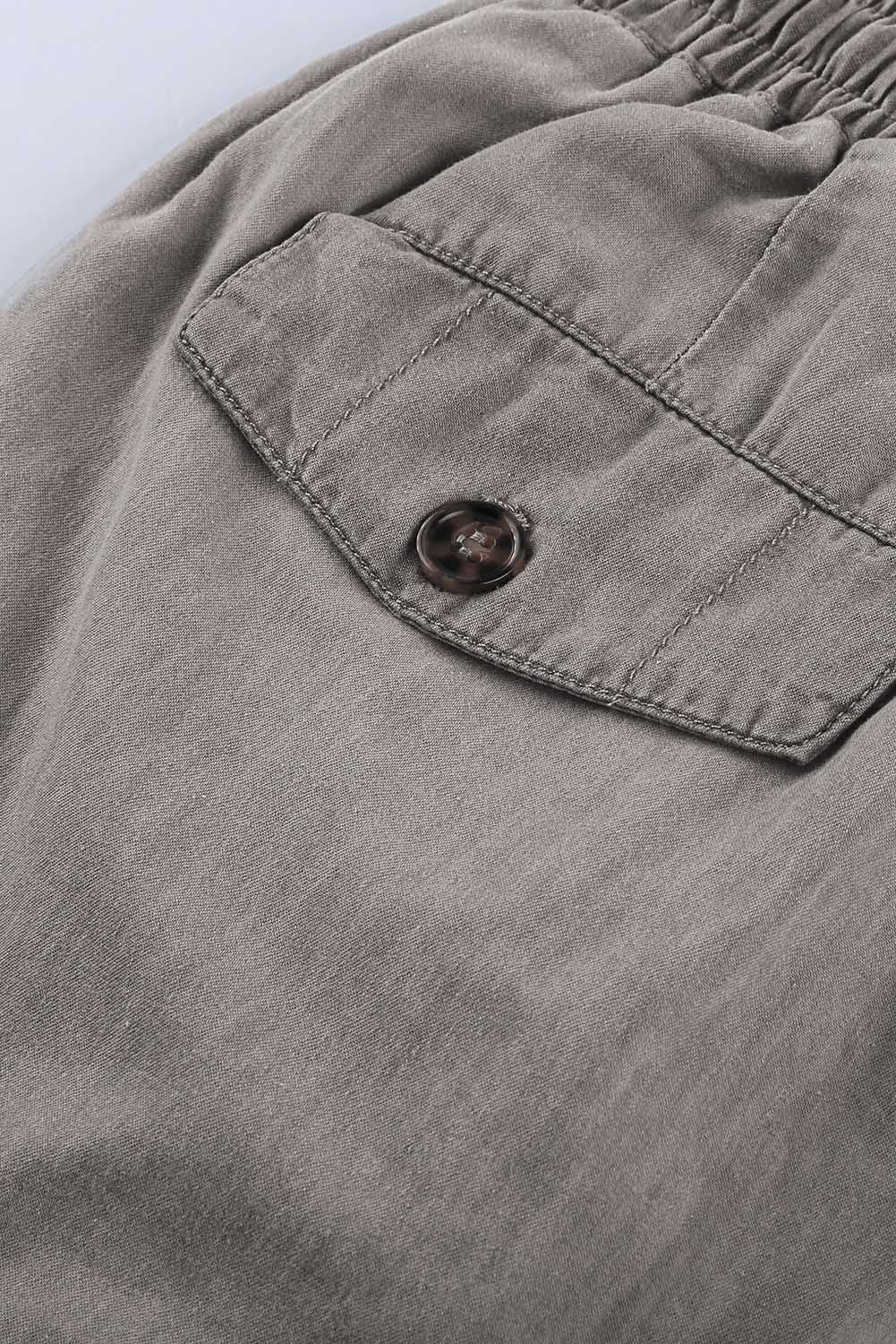Gray Drawstring Cargo Pocketed Joggers