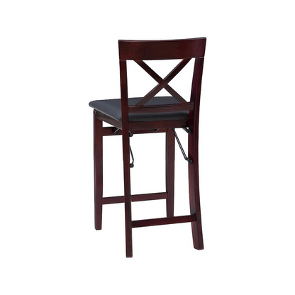 Start2Finish Triena 24-inch backless folding counter stool with X-back design, ideal for kitchen or bar seating.