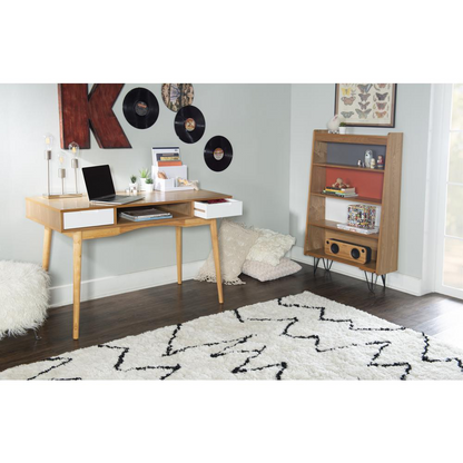 Start2Finish Perry Desk with a modern wooden tabletop and metal legs, ideal for home or office workspace.