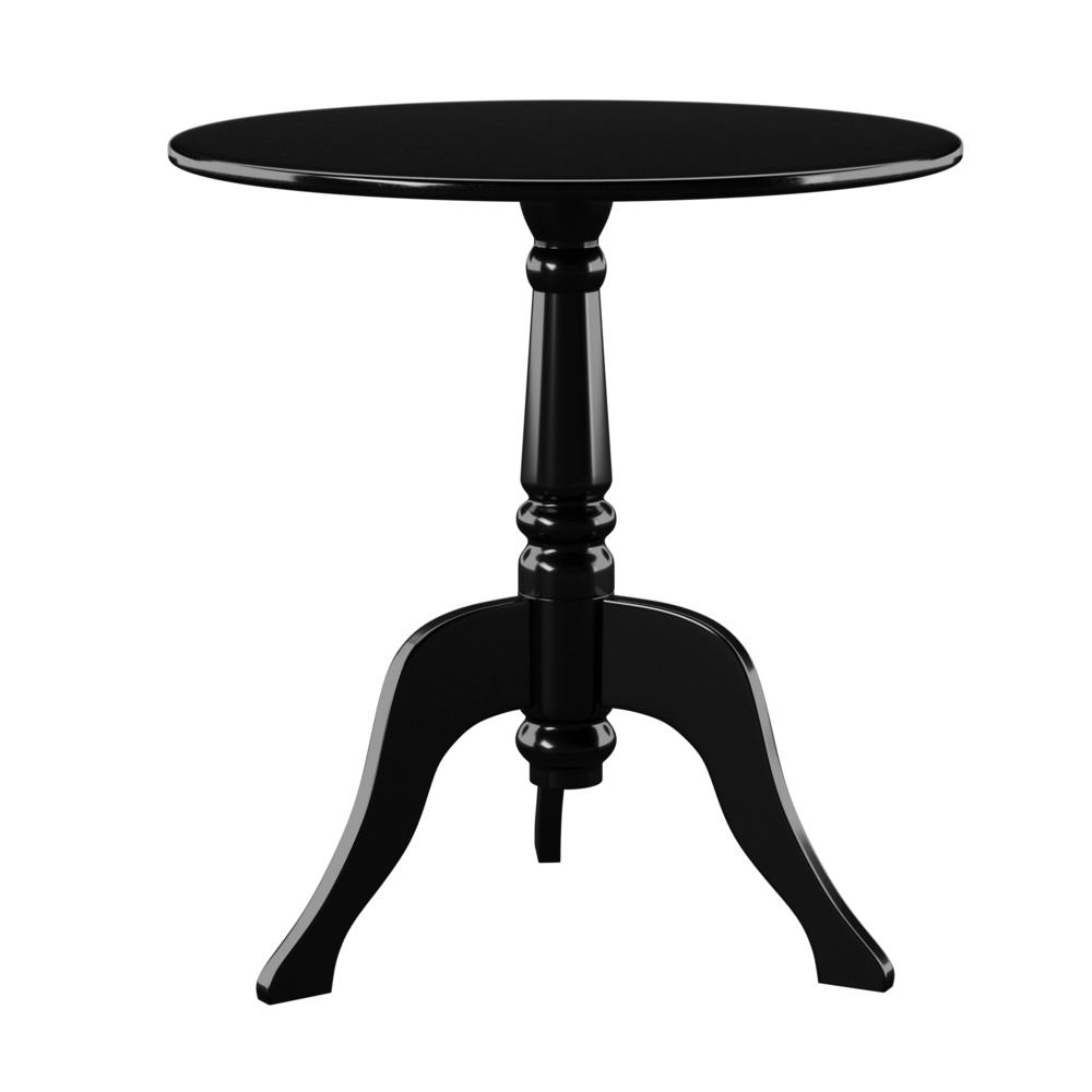 Black acrylic end table from Start2Finish with a sleek, modern design, featuring a smooth surface and sturdy base.