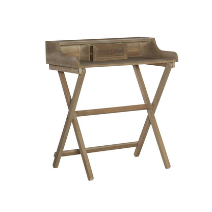 Start2Finish Coy Rustic Brown Folding Desk with wooden finish and compact design, perfect for space-saving office or study areas.