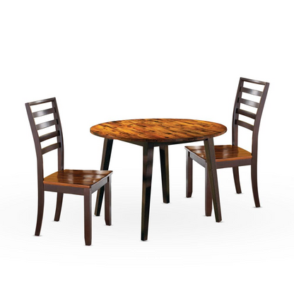Start2Finish Abaco 3-piece dining set with wooden table and matching chairs, perfect for casual dining spaces.