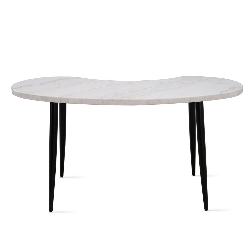 Start2Finish Kinsley Desk with wooden top and black metal legs, modern office workspace furniture, front view