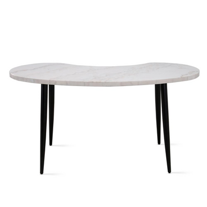 Start2Finish Kinsley Desk with wooden top and black metal legs, modern office workspace furniture, front view