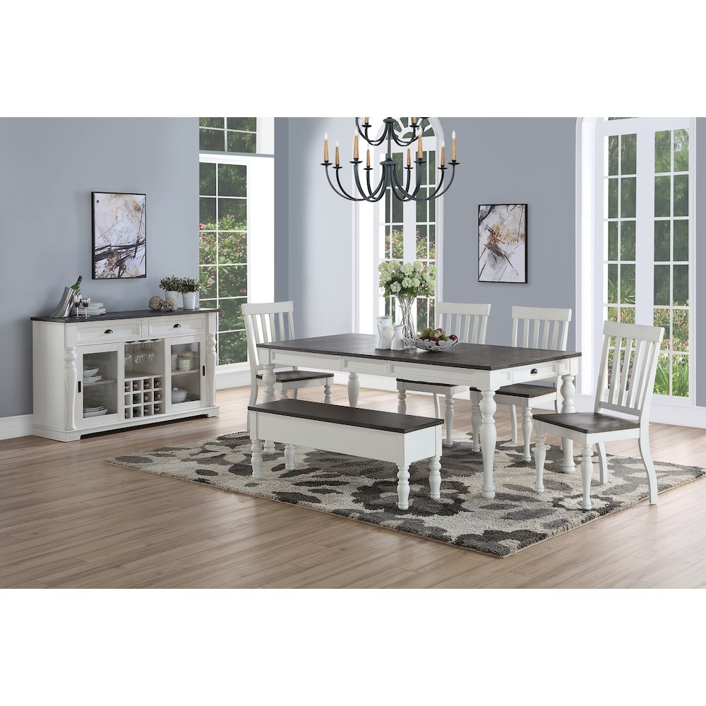 Start2Finish Joanna two-tone 6-piece dining set with round table and matching chairs, modern wooden furniture for dining room