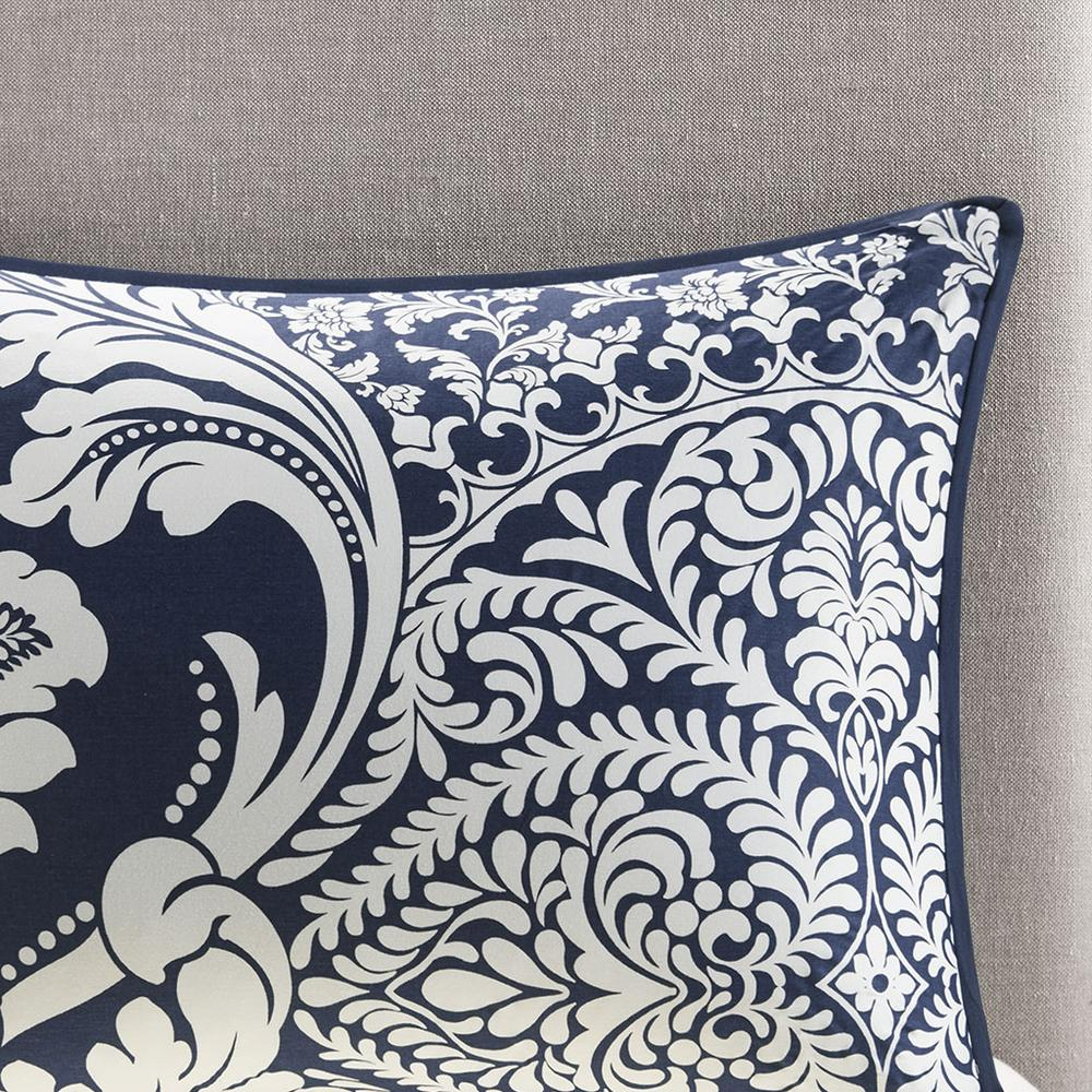 Vienna 6-piece printed duvet cover set in indigo color by Start2Finish, featuring intricate patterns on soft fabric.