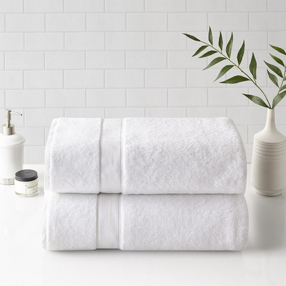 Start2Finish 100% Cotton Bath Sheet antimicrobial 2-piece set, soft and plush with textured surface, perfect for luxurious bath linens.