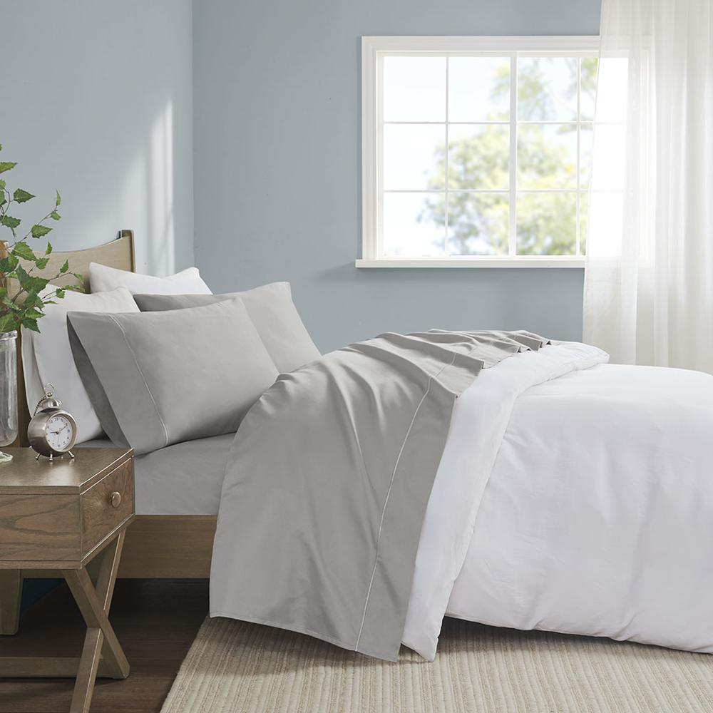 Start2Finish Pima Cotton Sheet Set with smooth, white sheets and pillowcases, showcasing soft, breathable fabric for comfortable sleep.