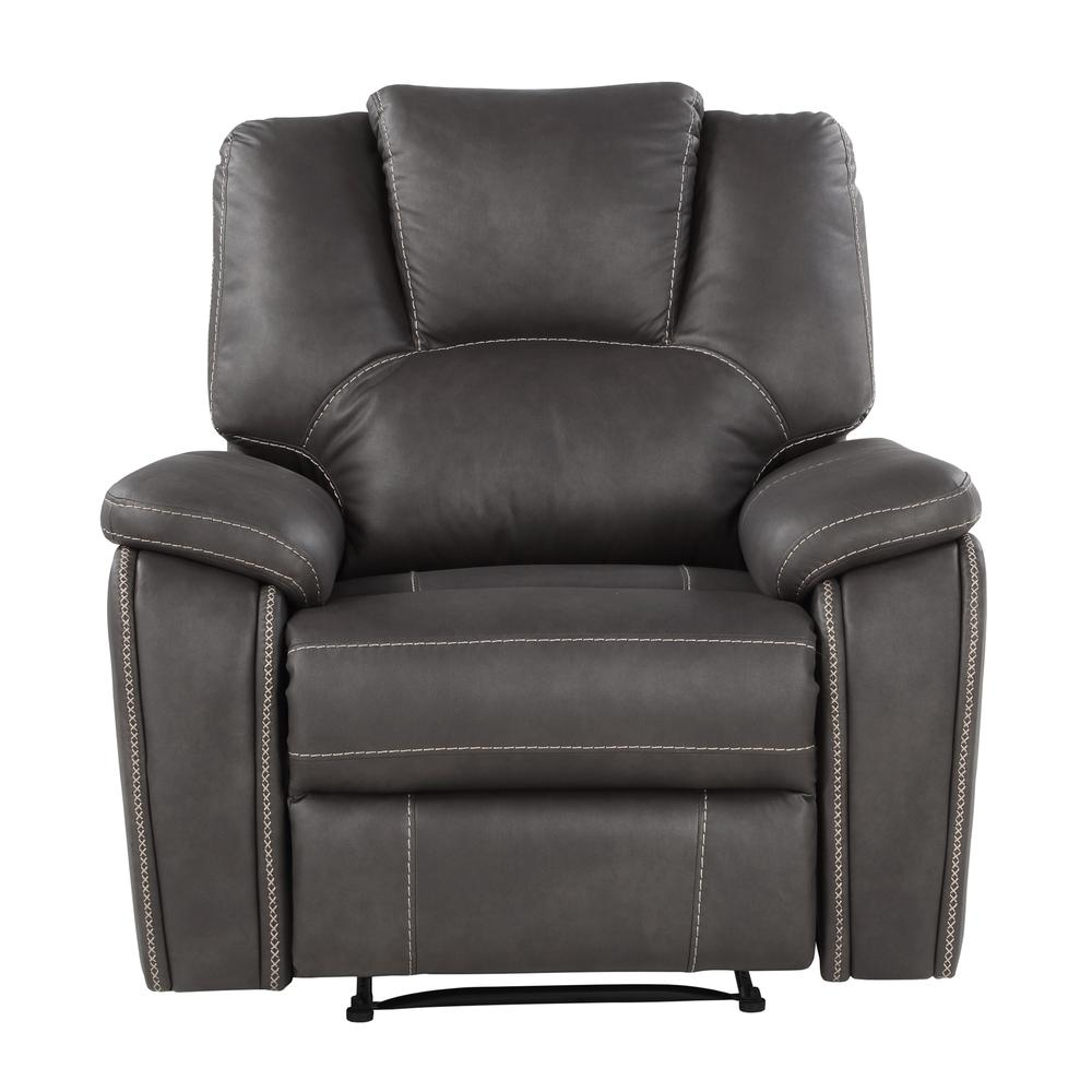 Katrine Manual Recliner in charcoal fabric by Start2Finish, showing the plush cushioned seat and backrest with armrests.