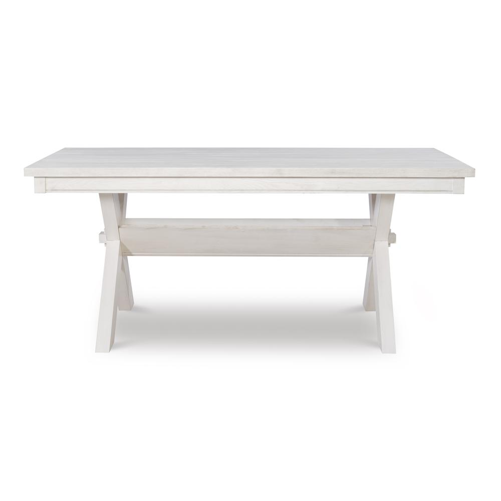 Distressed white Turino dining table by Start2Finish with a rustic wooden tabletop and sturdy legs, ideal for modern or farmhouse dining rooms.