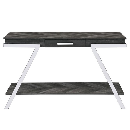 Start2Finish Roma Sofa Table with wooden top and metal legs, ideal for living room decor and easy to style next to sofas.