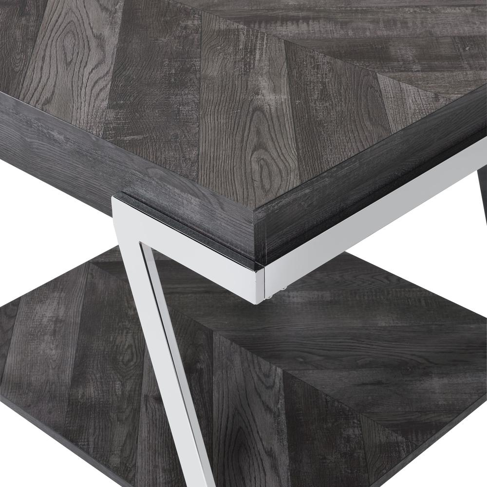 Start2Finish Roma End Table with wooden top and metal legs, contemporary design perfect for living room or bedroom decor.