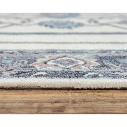 Start2Finish 8x10 hand-tufted rectangle rug with intricate pattern in neutral tones, perfect for living room or bedroom decor.