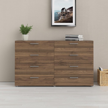 Austin 8 Drawer Double Dresser in walnut wood by Start2Finish, showing its spacious drawers and sleek modern design.