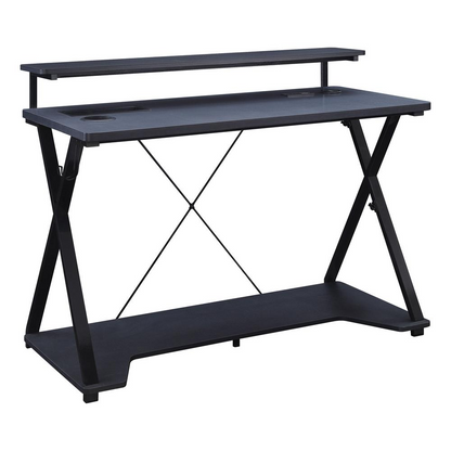 Checkpoint Ghost Battlestation gaming desk by Start2Finish with RGB LED lights, large surface, and modern design.