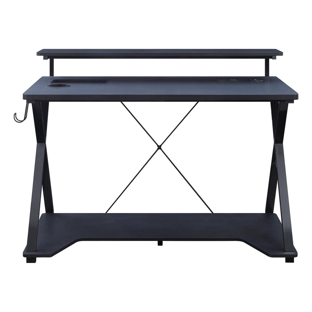 Checkpoint Ghost Battlestation gaming desk by Start2Finish with RGB LED lights, spacious surface, and modern design.