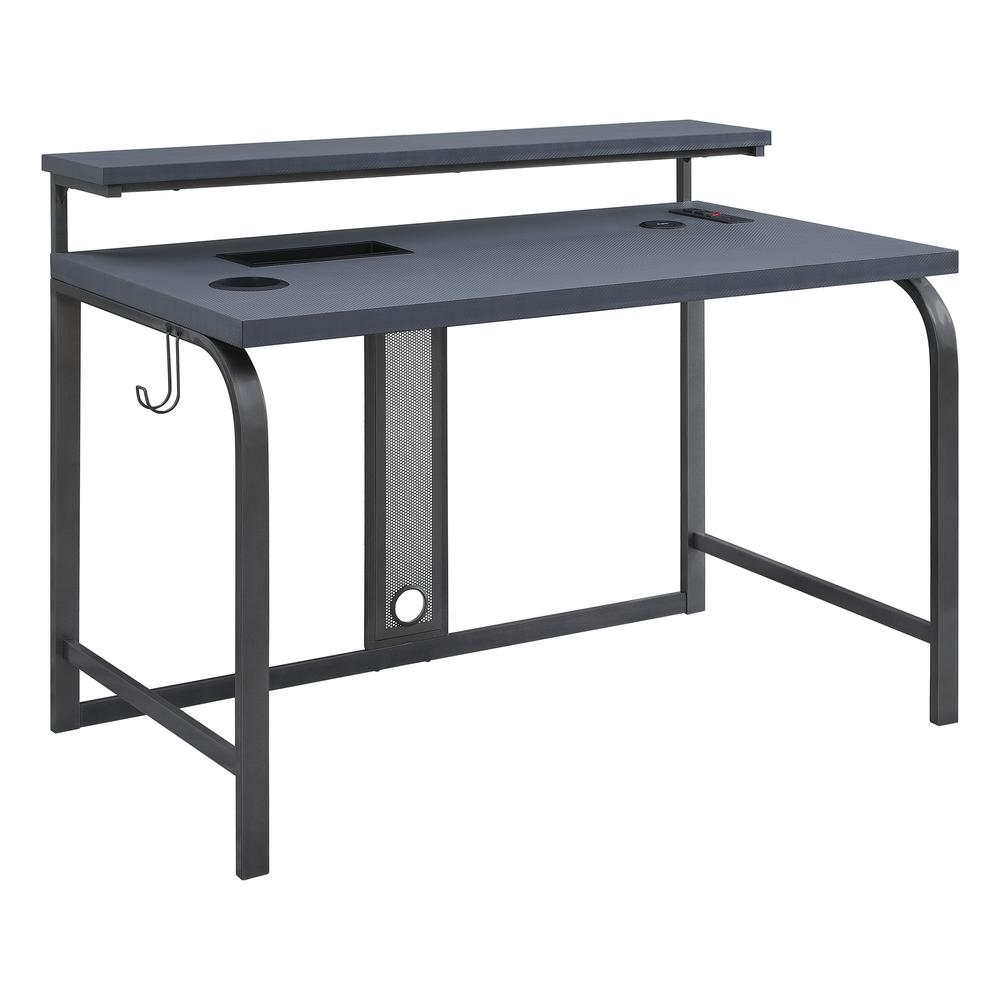 Start2Finish Reload 48-inch gaming desk with sturdy black frame and spacious surface for gaming setups and accessories.