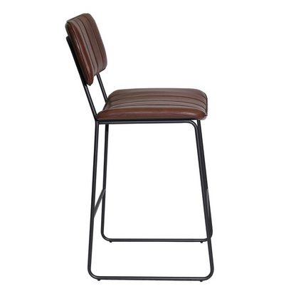 Start2Finish Tribeca Barstool with wooden seat and metal frame, modern design, and backrest, suitable for kitchen or bar area.