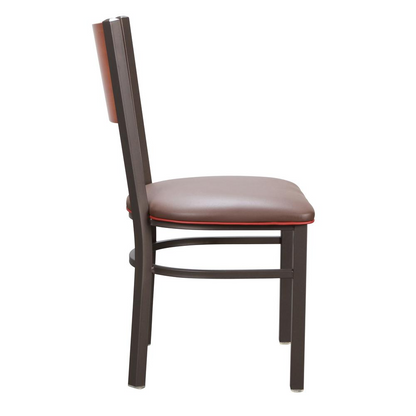Pair of brown Elmer Side Chairs by Start2Finish, featuring sleek wooden design and comfortable seating for dining or workspace.
