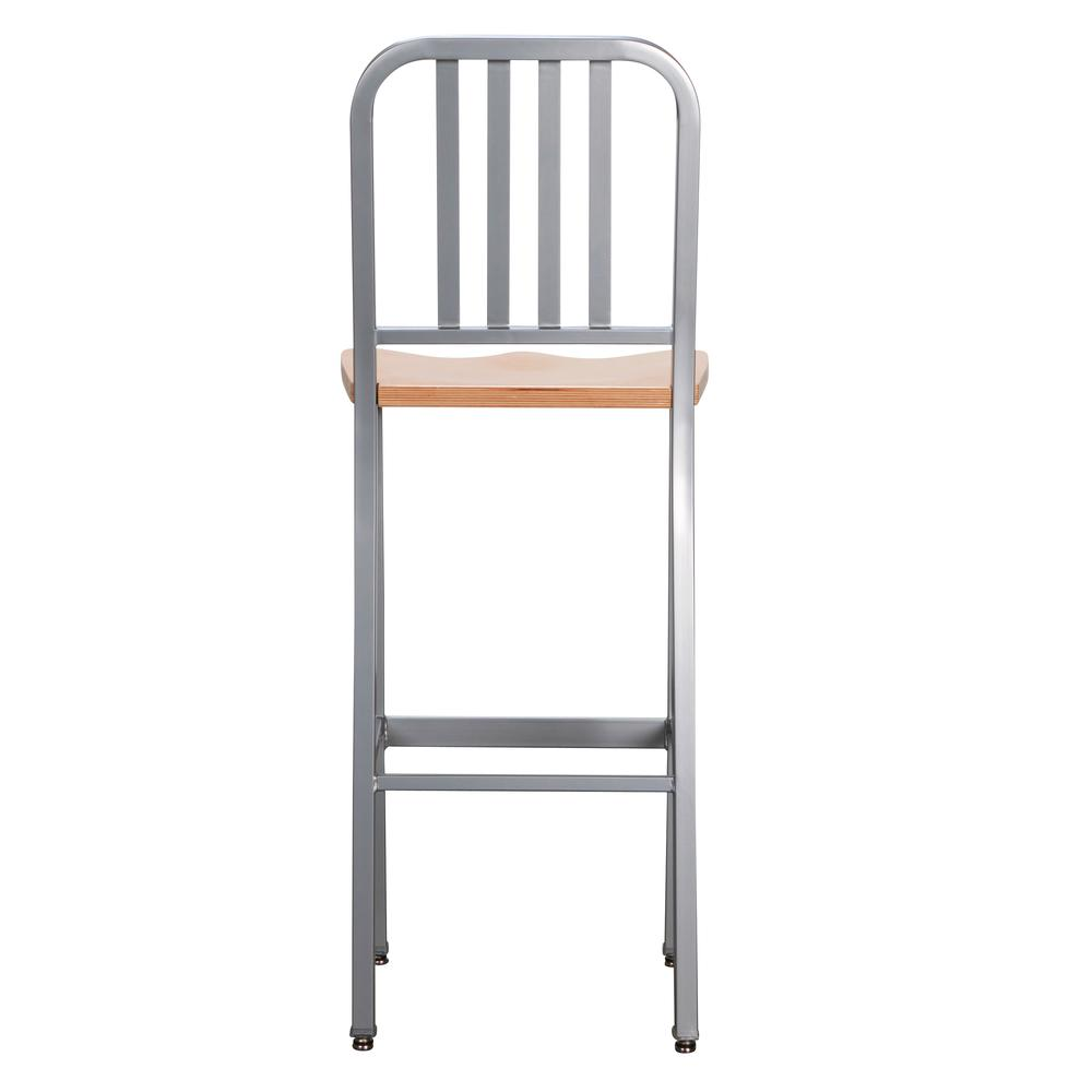 Silver Frazier Metal Barstool Set of 2 by Start2Finish, modern barstools with sleek metal design and sturdy legs.