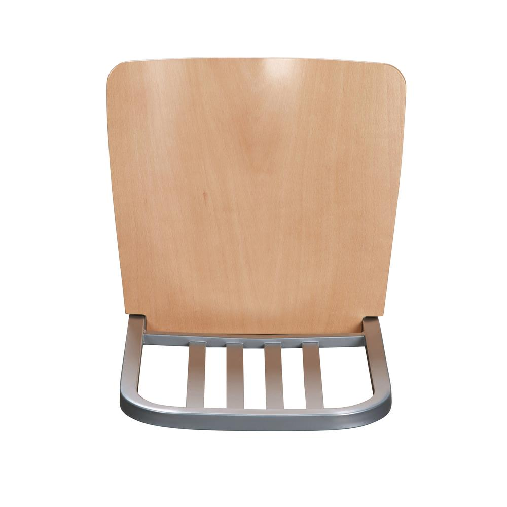 Set of two Start2Finish Frazier metal barstools in silver with sleek, modern design, suitable for kitchen or counter seating.