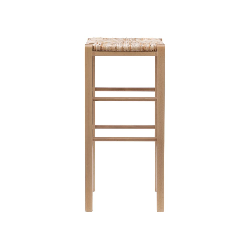 Set of two Gianna backless barstools by Start2Finish in natural wood finish, showcasing sleek, modern design and sturdy construction.