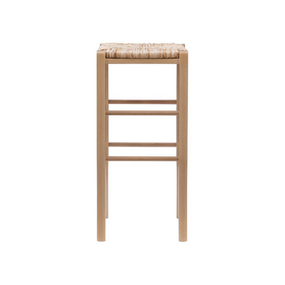 Set of two Gianna backless barstools by Start2Finish in natural wood finish, showcasing sleek, modern design and sturdy construction.