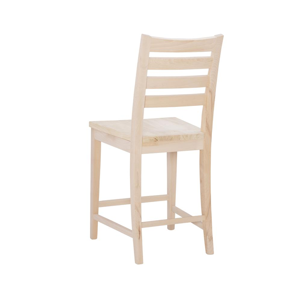 Unfinished Flynn counter stools by Start2Finish, set of 2, showing wooden frames and simple design for kitchen or bar seating.