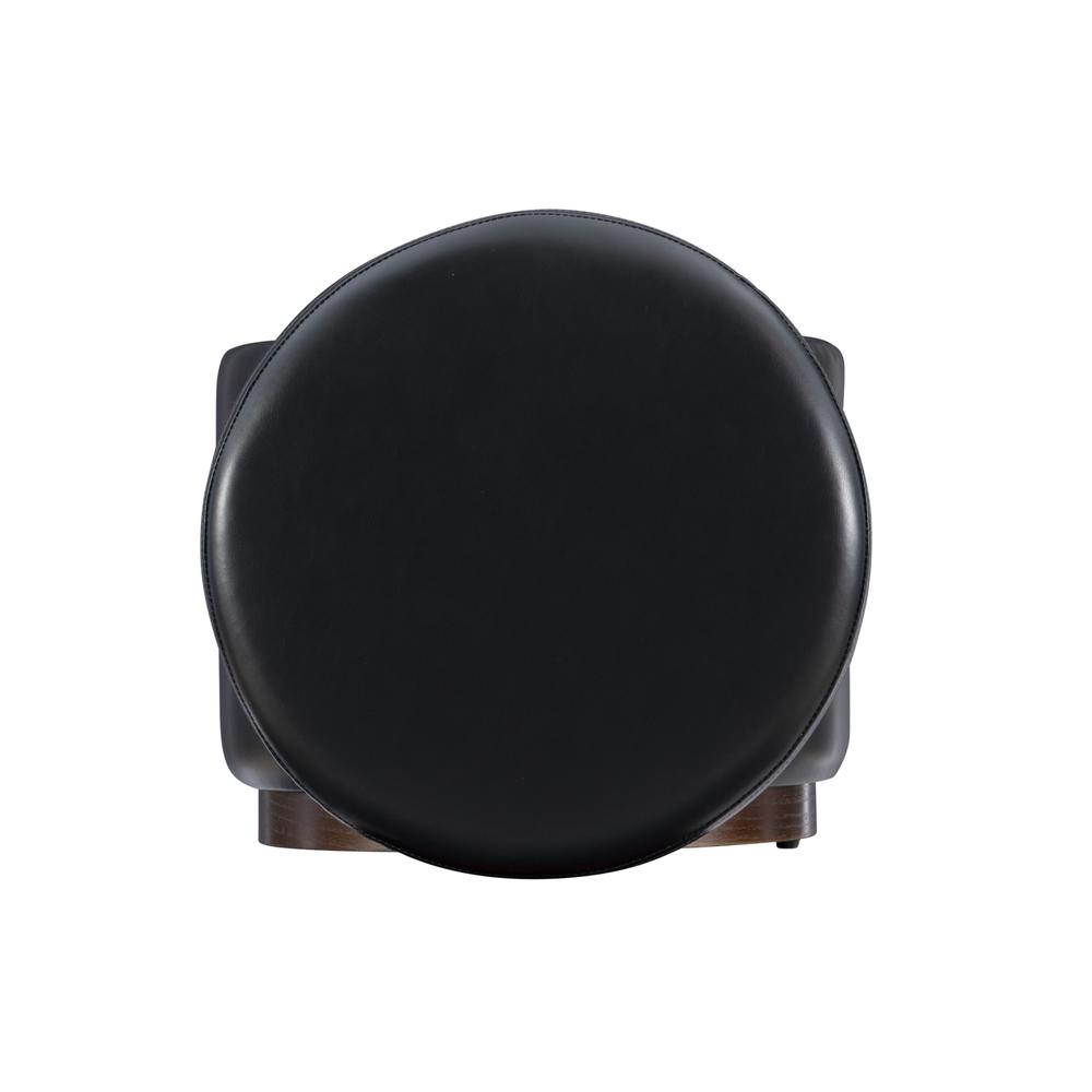 Start2Finish black PU storage ottoman with cushioned top and spacious interior for versatile seating and storage.